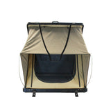 OVS LD TMON 2 Person Clamshell Aluminum Hard Shell Roof Top Tent - Tan Body & Green Rainfly