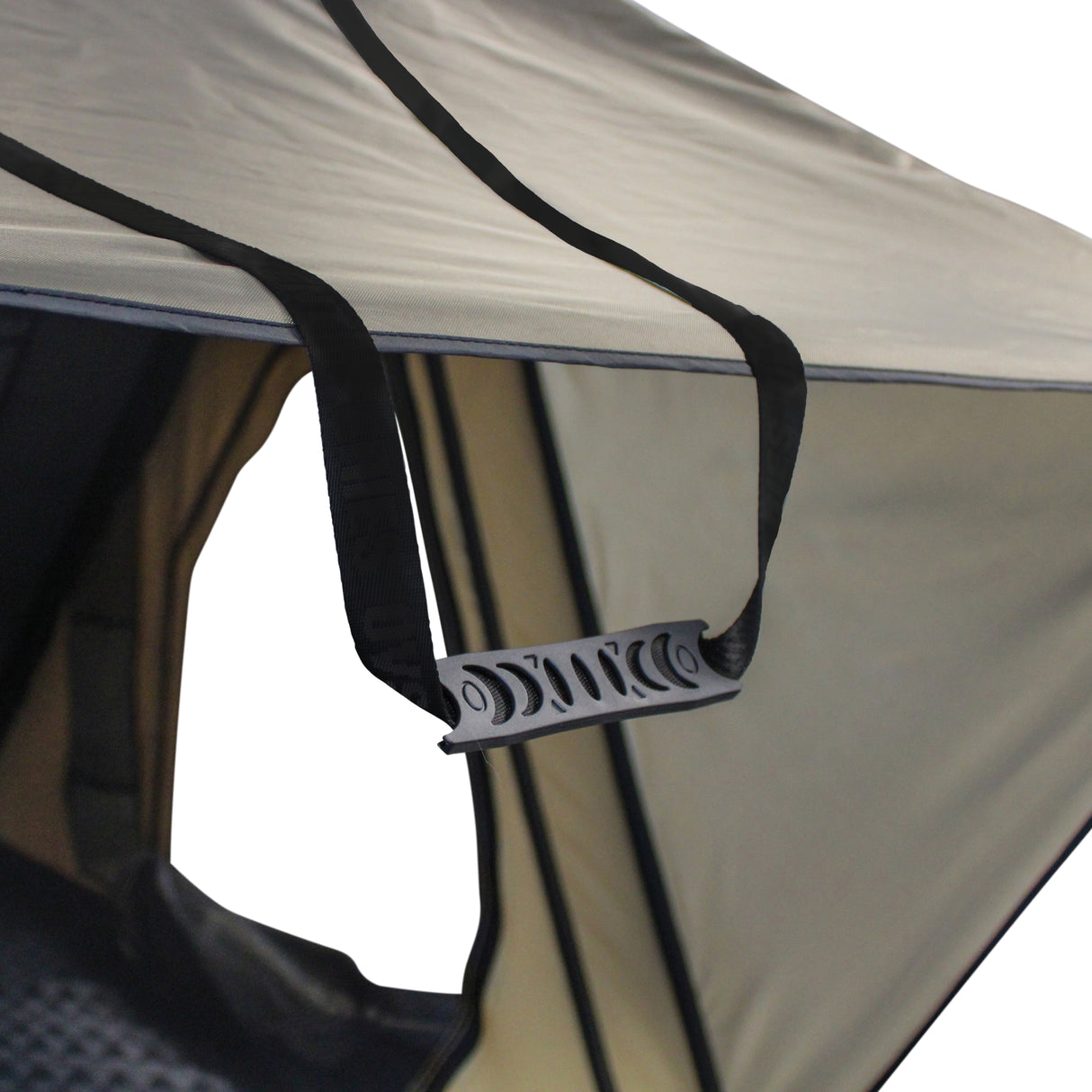 OVS LD TMON 2 Person Clamshell Aluminum Hard Shell Roof Top Tent - Tan Body & Green Rainfly