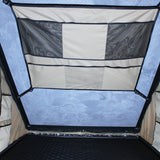 OVS LD TMON 2 Person Clamshell Aluminum Hard Shell Roof Top Tent - Tan Body & Green Rainfly