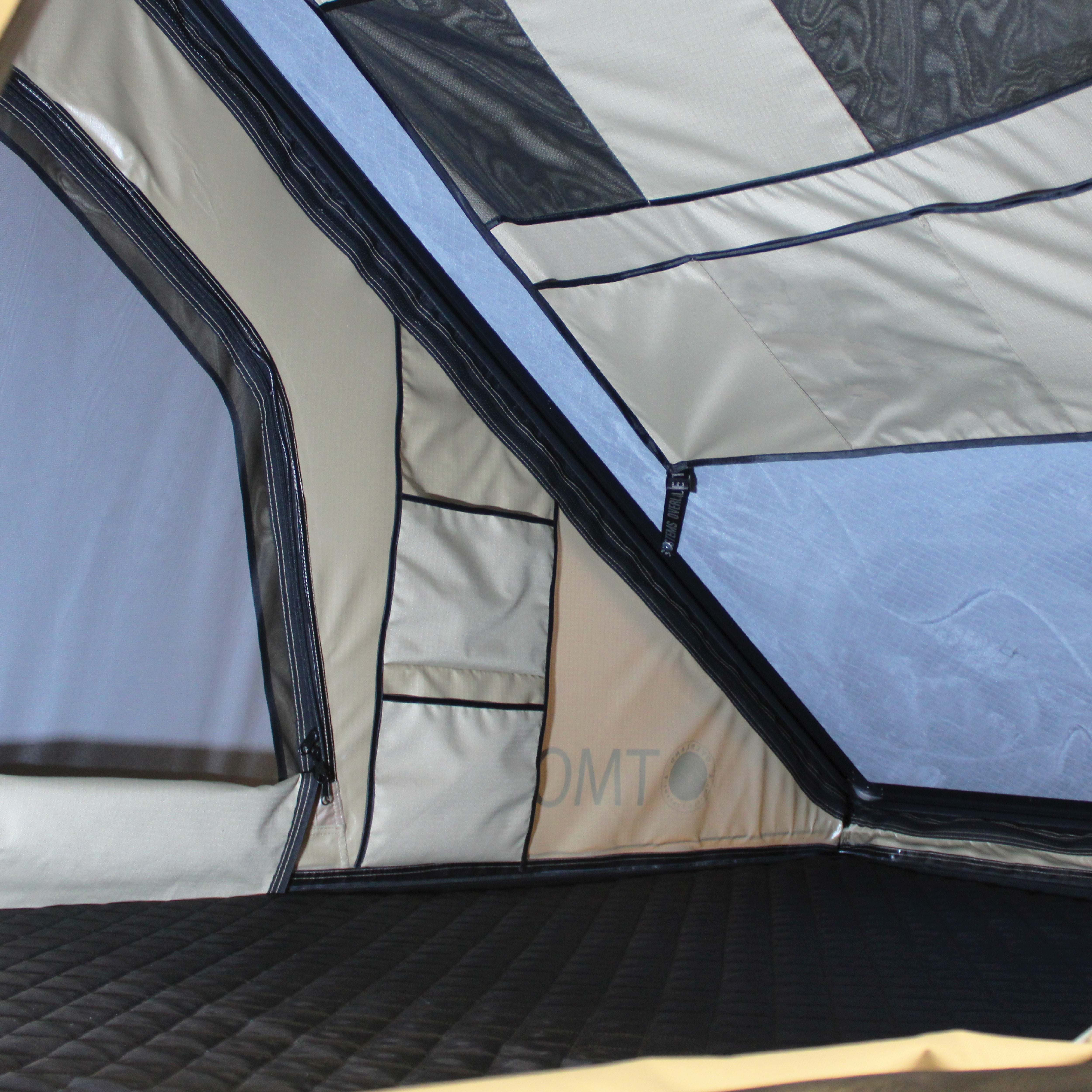 OVS LD TMON 2 Person Clamshell Aluminum Hard Shell Roof Top Tent - Tan Body & Green Rainfly