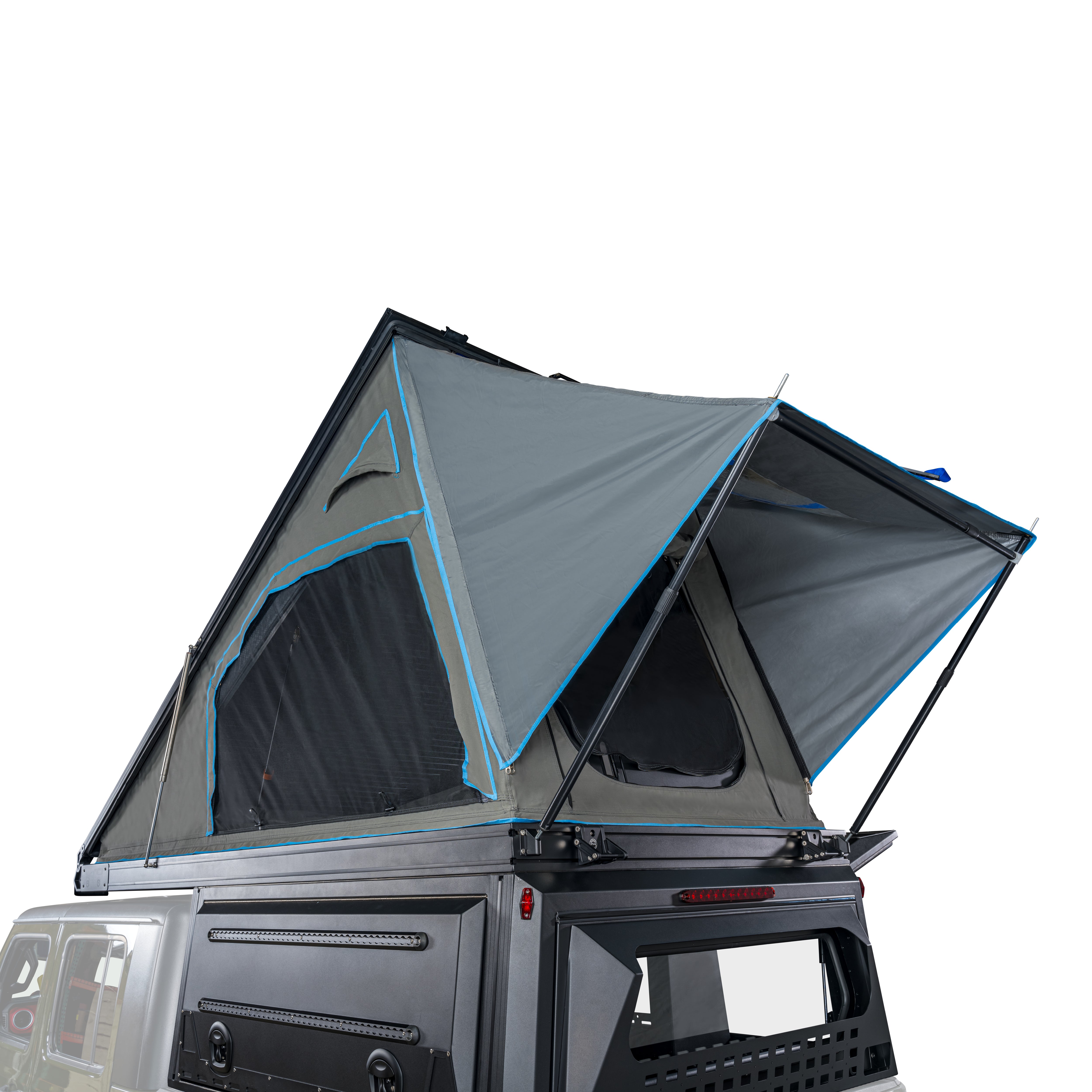 OVS MagPak - Camper Shell/Roof Top Tent Combo with Lights, Rear Molle Panel, Side Tie Downs, Front & Rear Windows