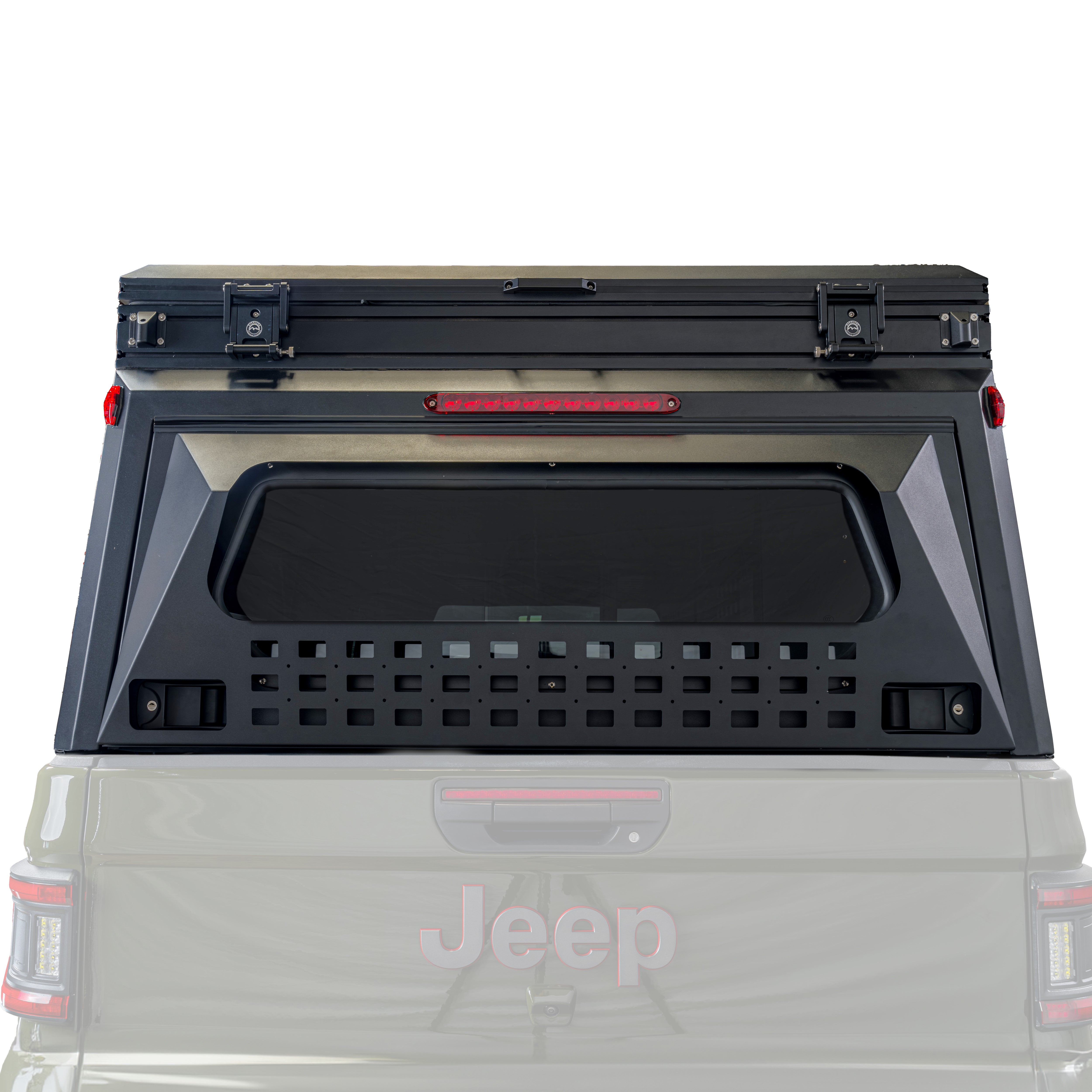 OVS MagPak - Camper Shell/Roof Top Tent Combo with Lights, Rear Molle Panel, Side Tie Downs, Front & Rear Windows