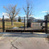 14ft star pattern driveway gate for a commercial property#design_star