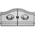 14x8 ft Steel Dual Swing Driveway Gate#design_deer