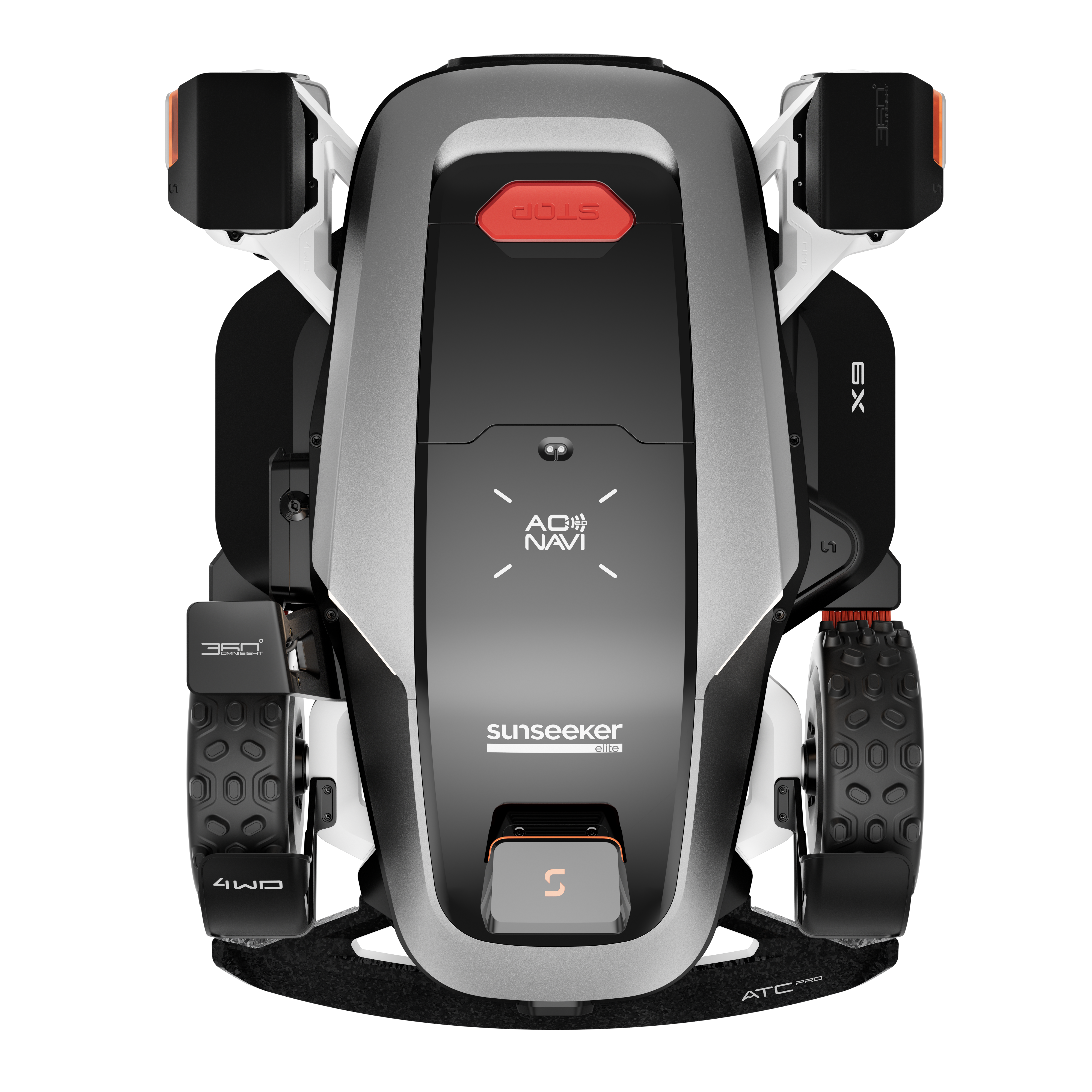 Sunseeker X9 robot lawn mower, top view