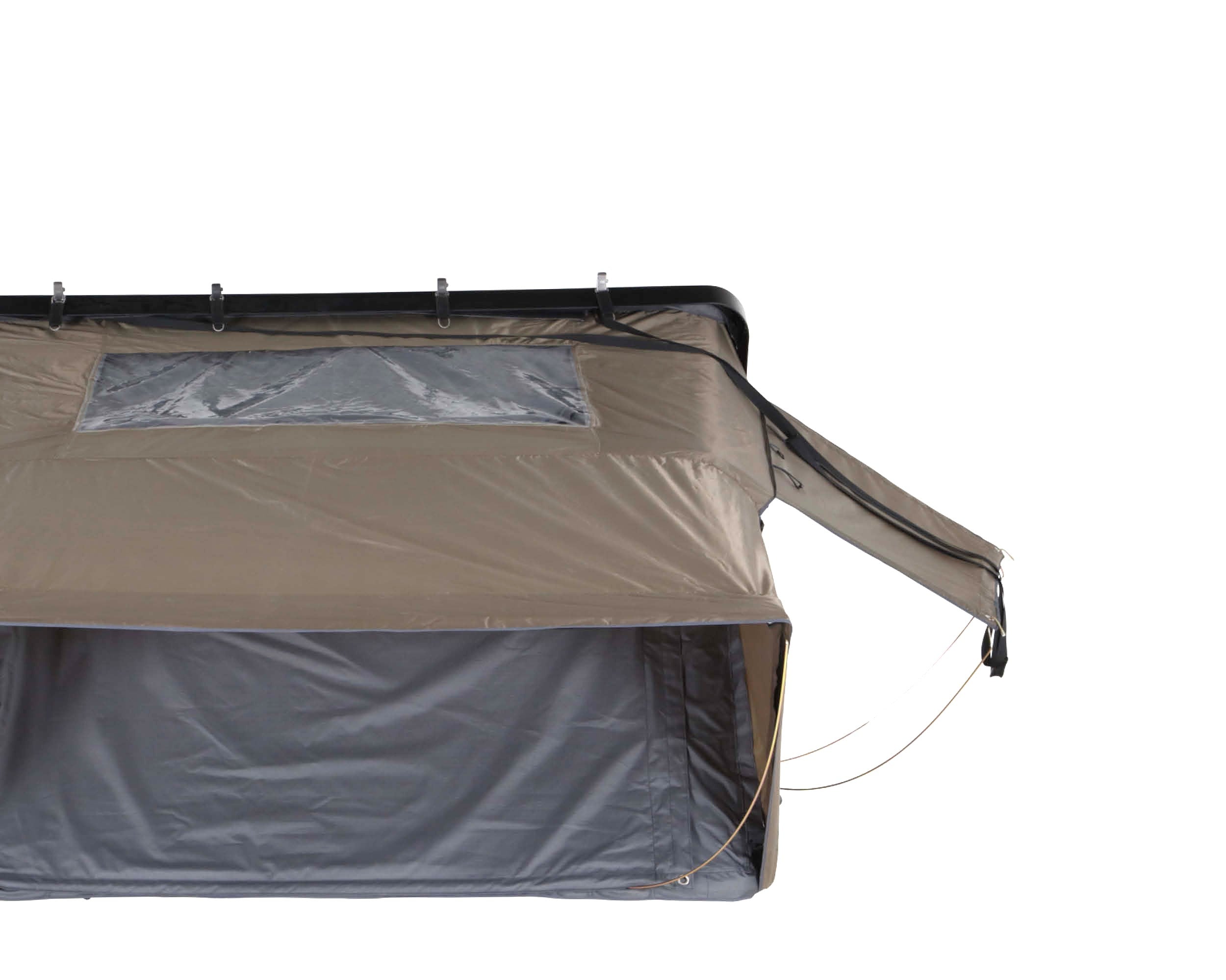 OVS HD Bushveld 4 Person Cantilever Hard Shell Roof Top Tent Grey Body & Tan Rainfly