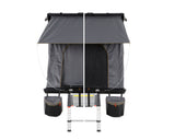 OVS HD Mamba 3 Person Clam Shell Aluminum Hard Shell Roof Top Tent, Grey Body & Green Trim