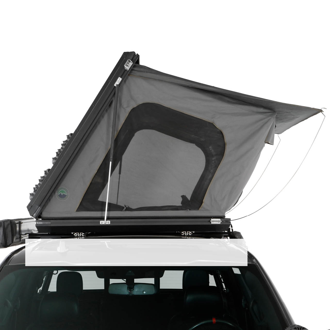 OVS HD Sidewinder 3 Person Side Load Aluminum Hard Shell Roof Top Tent, Grey Body & Green Trim