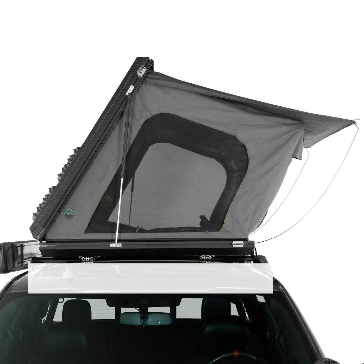 OVS HD Sidewinder 3 Person Side Load Aluminum Hard Shell Roof Top Tent, Grey Body & Green Trim