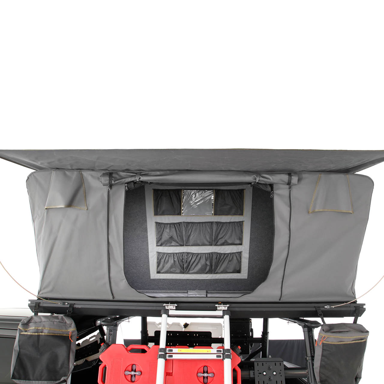 OVS HD Sidewinder 3 Person Side Load Aluminum Hard Shell Roof Top Tent, Grey Body & Green Trim
