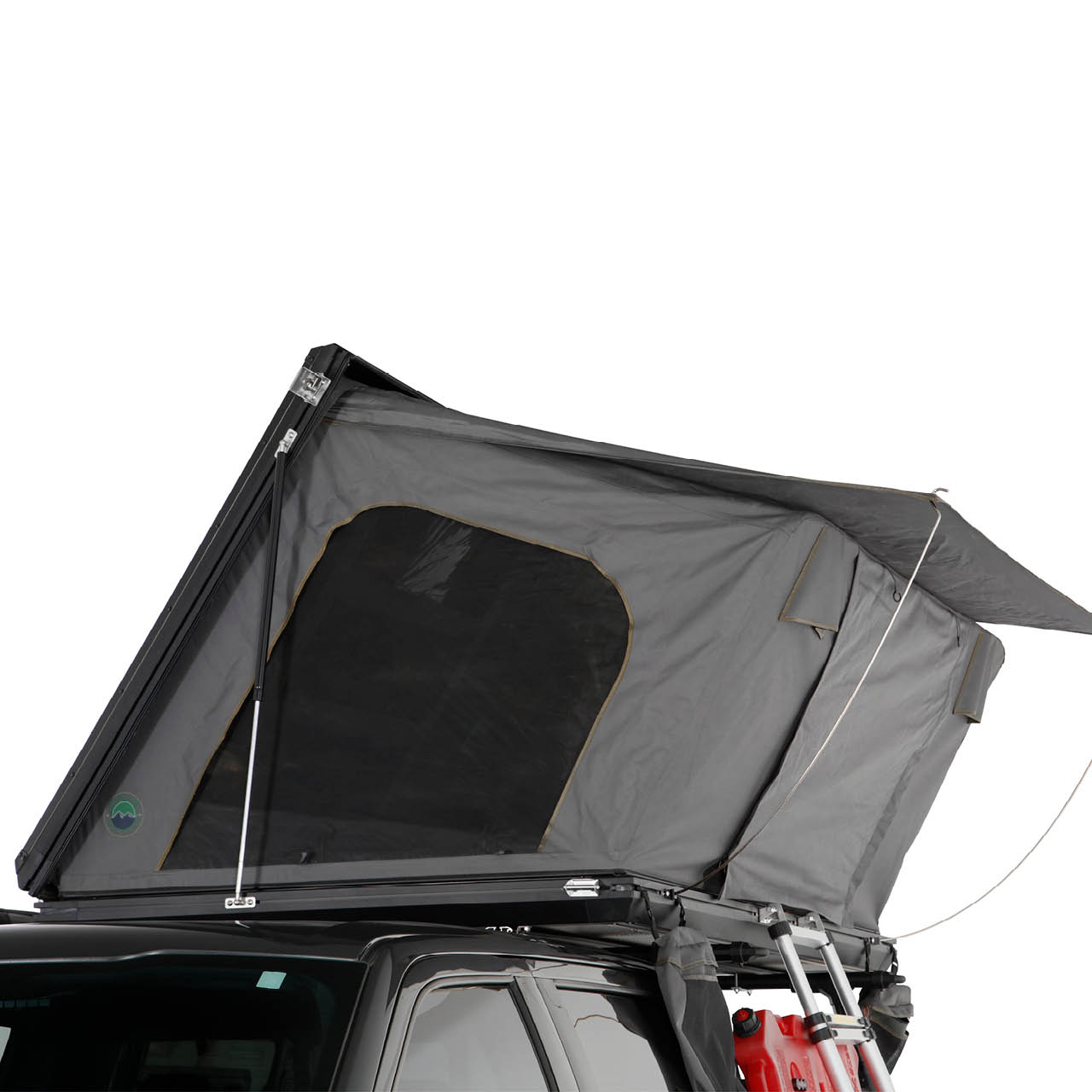 OVS HD Sidewinder 3 Person Side Load Aluminum Hard Shell Roof Top Tent, Grey Body & Green Trim