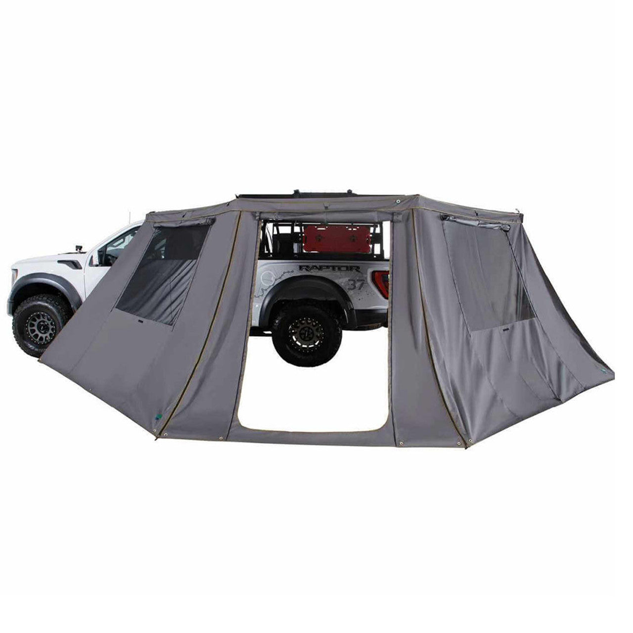 OVS HD Nomadic 180 LTE - Awning, Wall Kit, Grey Body, Green Trim W/Black Travel Cover