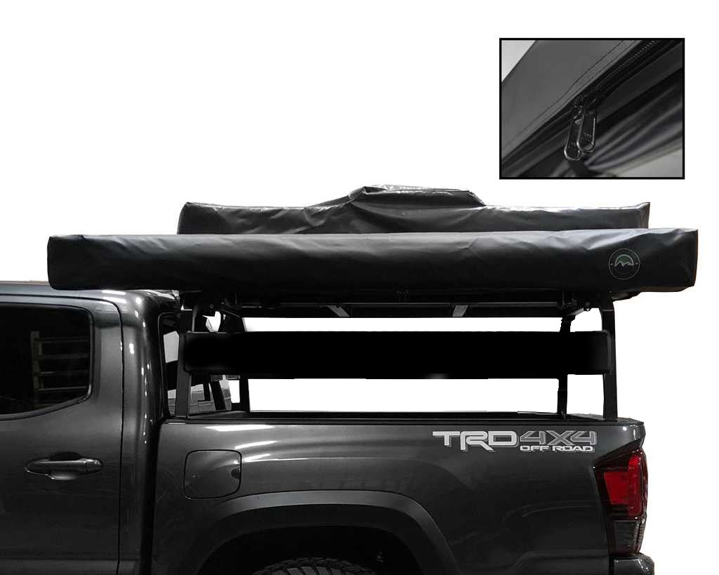 OVS HD Nomadic 270 - Awning, Passenger Side, Grey Body, Green Trim & Black Travel Cover  - No Brackets, No Hardware, No Accessories