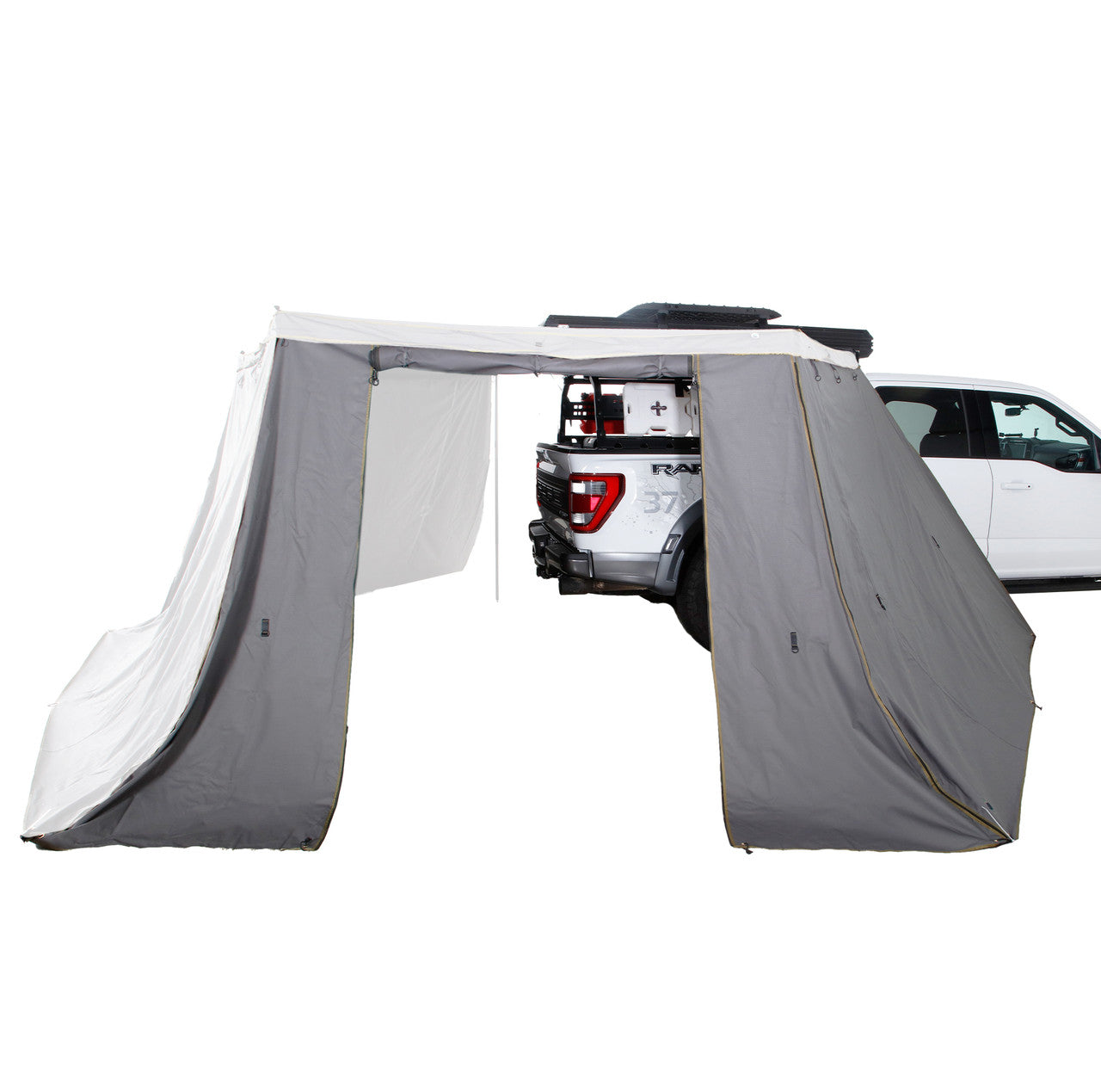 OVS HD Nomadic 270 LT - Awning, Wall 1 & 2, Passenger Side, Grey Body, Green Trim W/Black Travel Bag