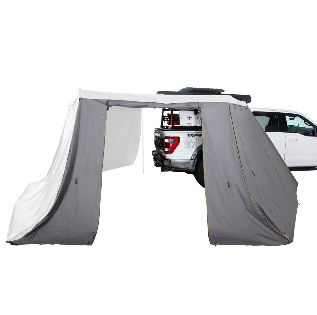 OVS HD Nomadic 270 LT - Awning, Wall 1 & 2, Passenger Side, Grey Body, Green Trim W/Black Travel Bag