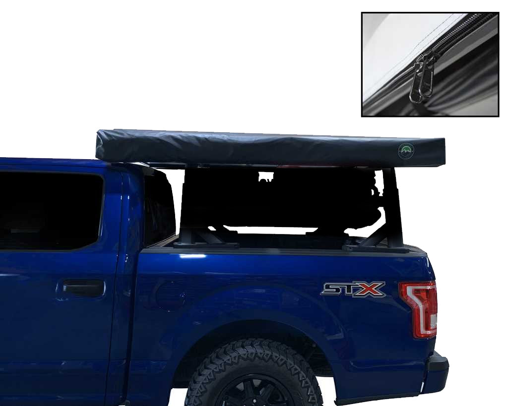 OVS HD Nomadic 270 LT - Awning, Driver Side, Grey Body, Green Trim & Black Travel Cover  - No Brackets, No Hardware, No Accessories