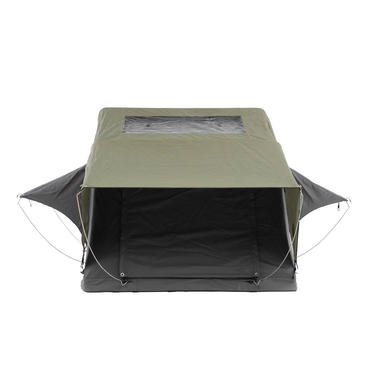OVS HD Nomadic 2 Person Extended Soft Shell Roof Top Tent, Grey Body & Green Rainfly