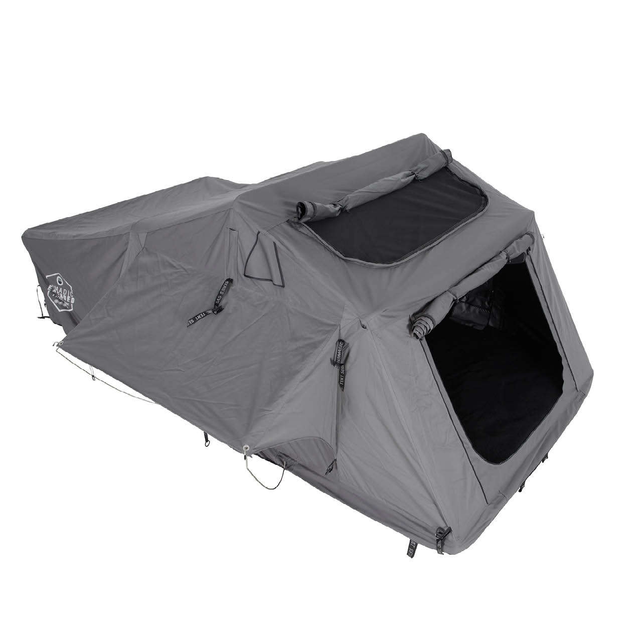 OVS HD Nomadic 2 Person Extended Soft Shell Roof Top Tent, Grey Body & Green Rainfly