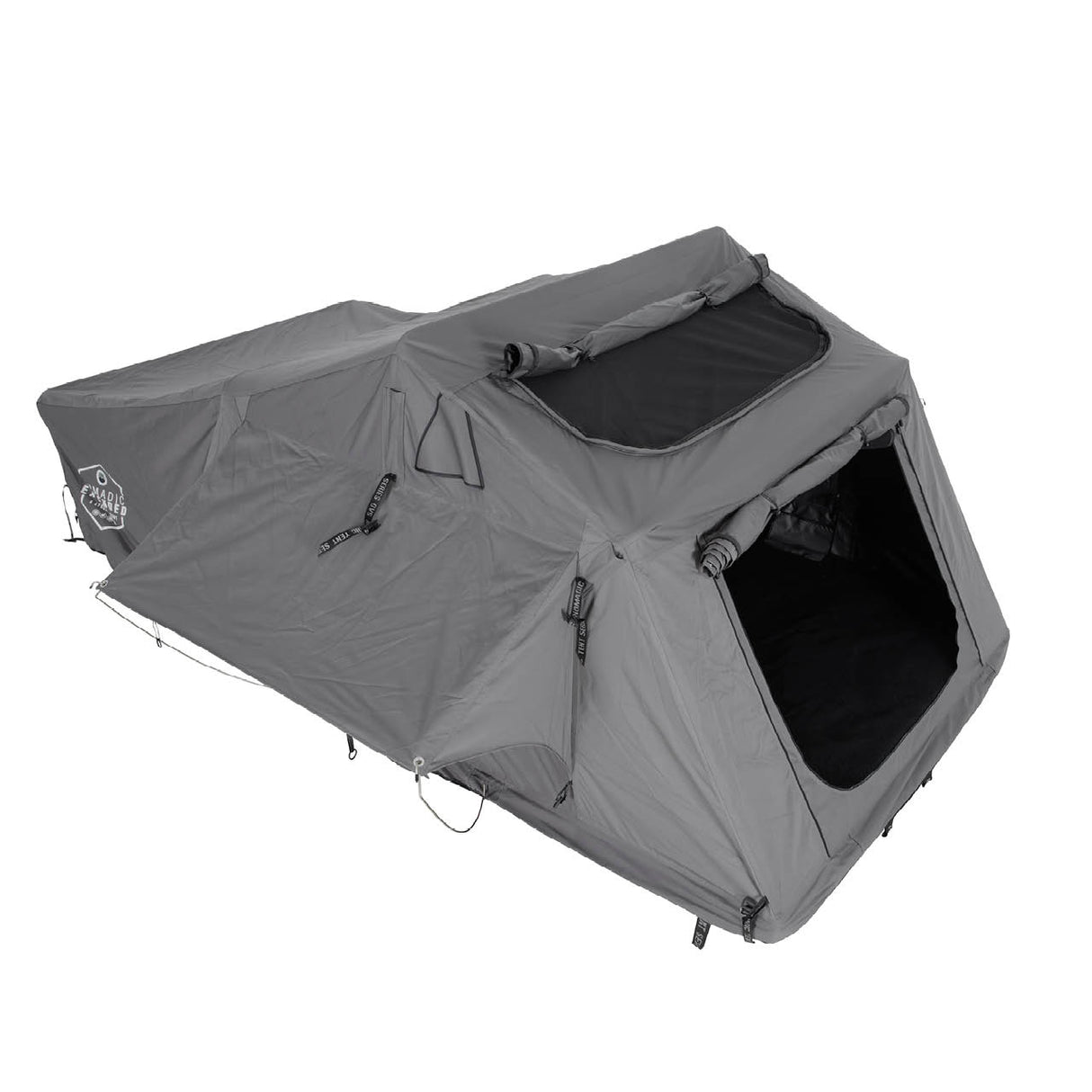 OVS HD Nomadic 2 Person Extended Soft Shell Roof Top Tent, Grey Body & Green Rainfly