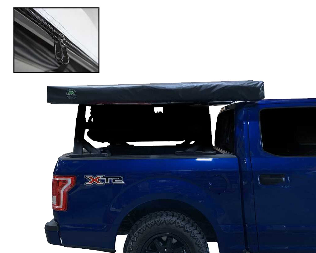 OVS HD Nomadic 270 LT - Awning, Passenger Side, Grey Body, Green Trim & Black Travel Cover  - No Brackets, No Hardware, No Accessories