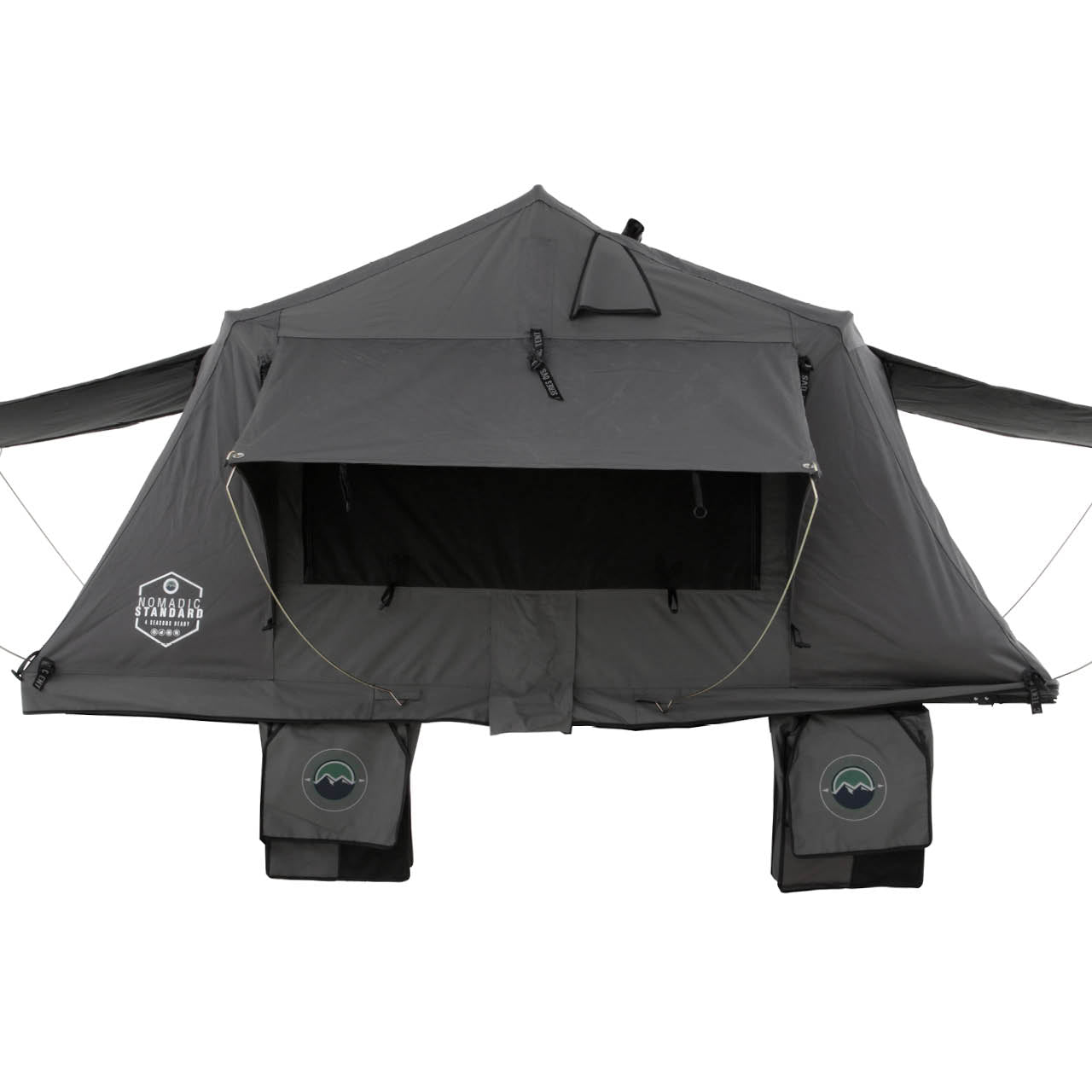 OVS HD Nomadic 2 Person Standard Soft Shell Roof Top Tent, Grey Body & Green Rainfly