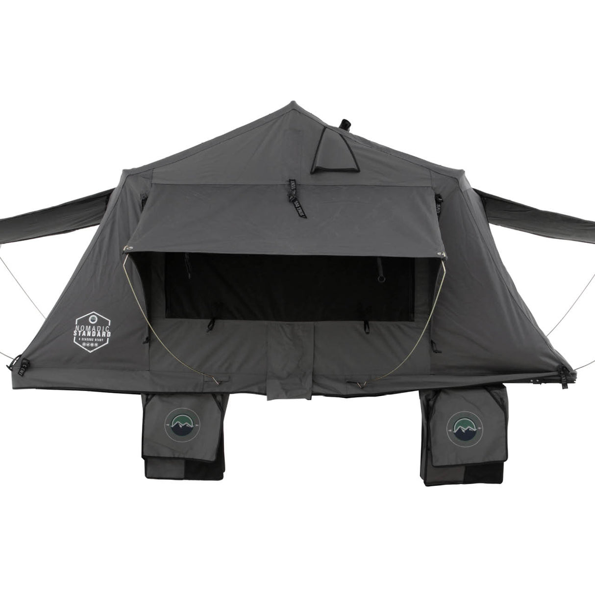 OVS HD Nomadic 2 Person Standard Soft Shell Roof Top Tent, Grey Body & Green Rainfly