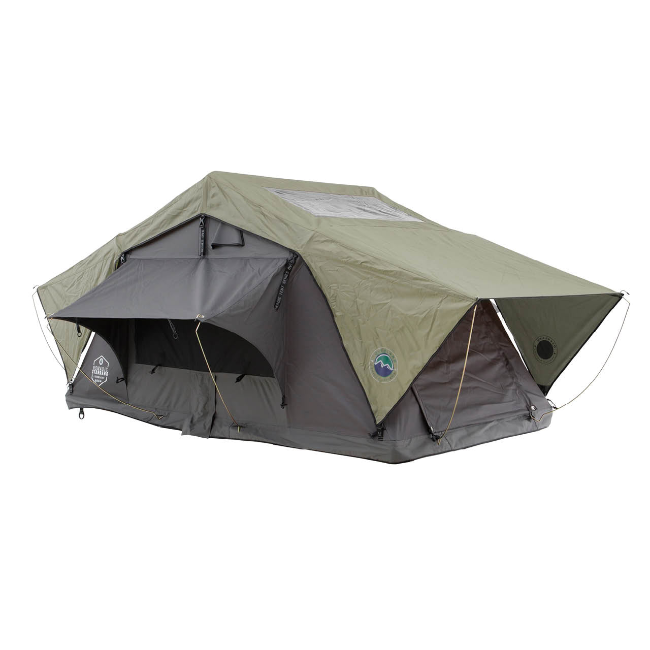 OVS HD Nomadic 2 Person Standard Soft Shell Roof Top Tent, Grey Body & Green Rainfly