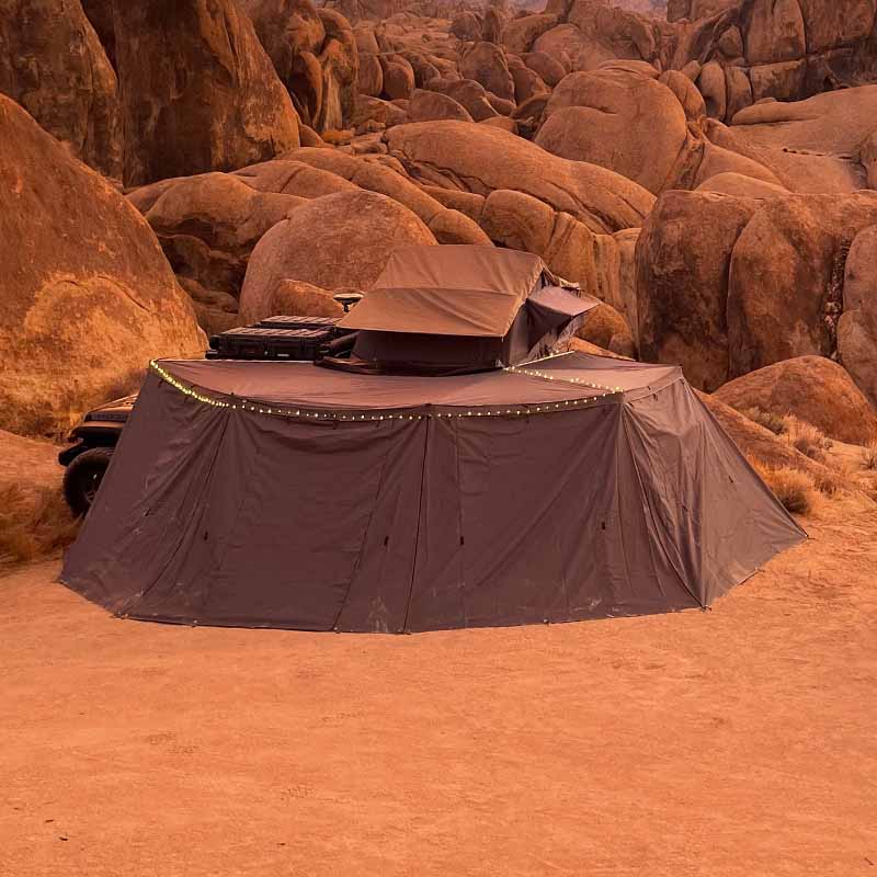 OVS HD Nomadic 270 - Awning Wall Kit 1,2 & 3, Driver Side, Grey Body, Green Trim W/Storage Bag