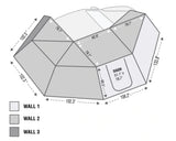 OVS HD Nomadic 270 - Awning, Wall 1, 2 & 3, Passenger Side, Grey Body, Green Trim & Black Travel Cover