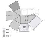 OVS HD Nomadic 270 - Awning, Wall 1, 2 & 3, Passenger Side, Grey Body, Green Trim & Black Travel Cover