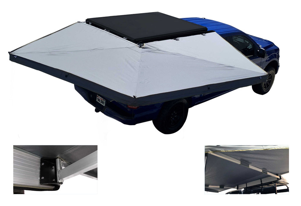 OVS HD Nomadic 270 LT - Awning, Passenger Side, Grey Body, Green Trim W/Black Travel Bag