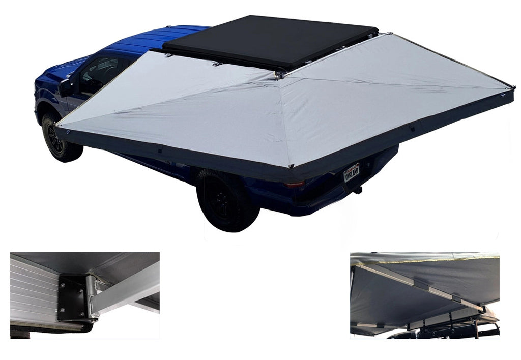 OVS HD Nomadic 270 LT - Awning, Wall 1 & 2, Driver Side, Grey Body, Green Trim W/Black Travel Bag