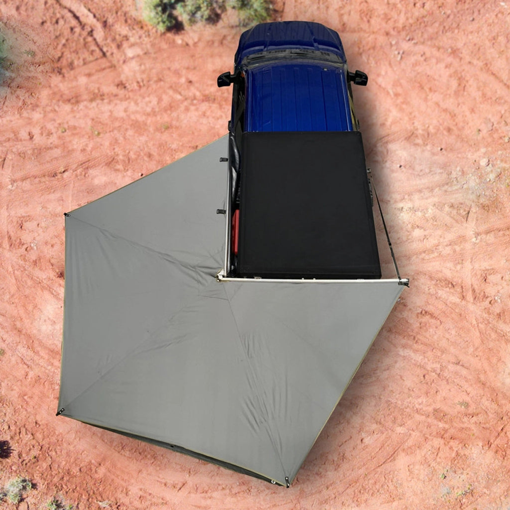 OVS HD Nomadic 270 LT - Awning, Wall 1 & 2, Driver Side, Grey Body, Green Trim W/Black Travel Bag