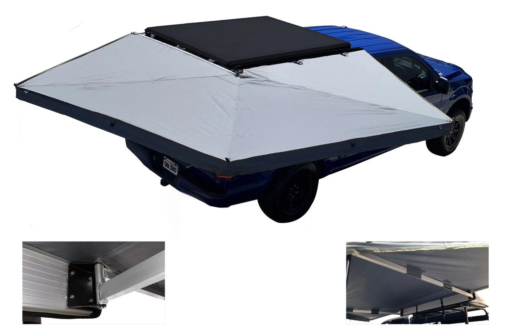 OVS HD Nomadic 270 LT - Awning, Wall 1 & 2, Passenger Side, Grey Body, Green Trim W/Black Travel Bag