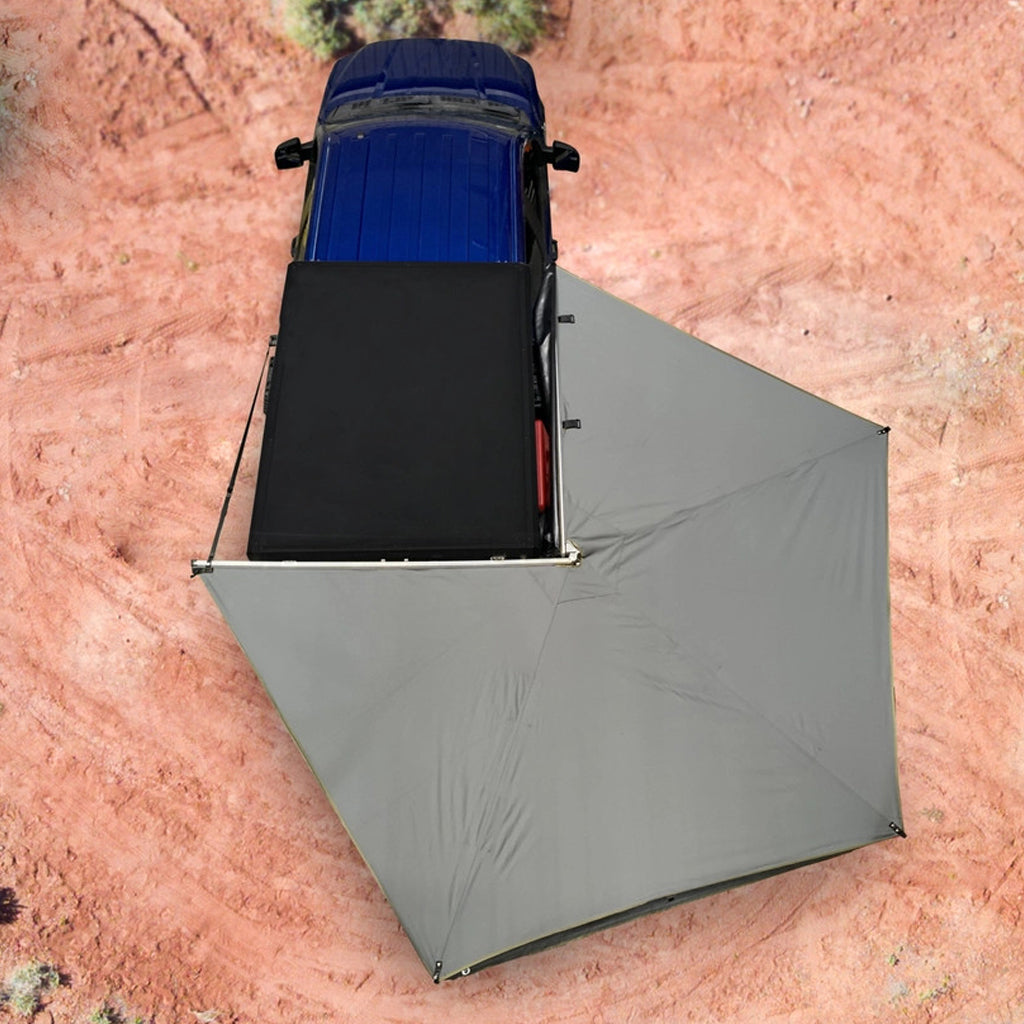 OVS HD Nomadic 270 LT - Awning, Wall 1 & 2, Passenger Side, Grey Body, Green Trim W/Black Travel Bag
