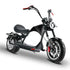 Soversky M3P 3000W electric chopper bike in matte black with red brake
calipers and chrome handlebars