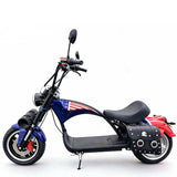 Soversky M3P 3000W electric chopper bike. American flag color.