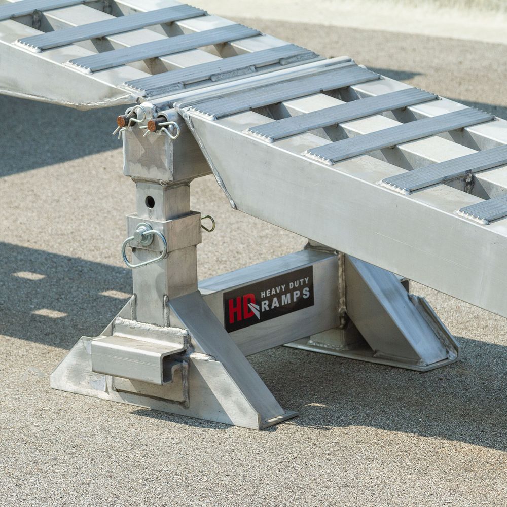 HD Ramps 8' L x 20" W 4 Bunk Load Leveler / 4 Ramp Master Kit for 20" H Step Deck Trailers - 23,500 lb. Cap