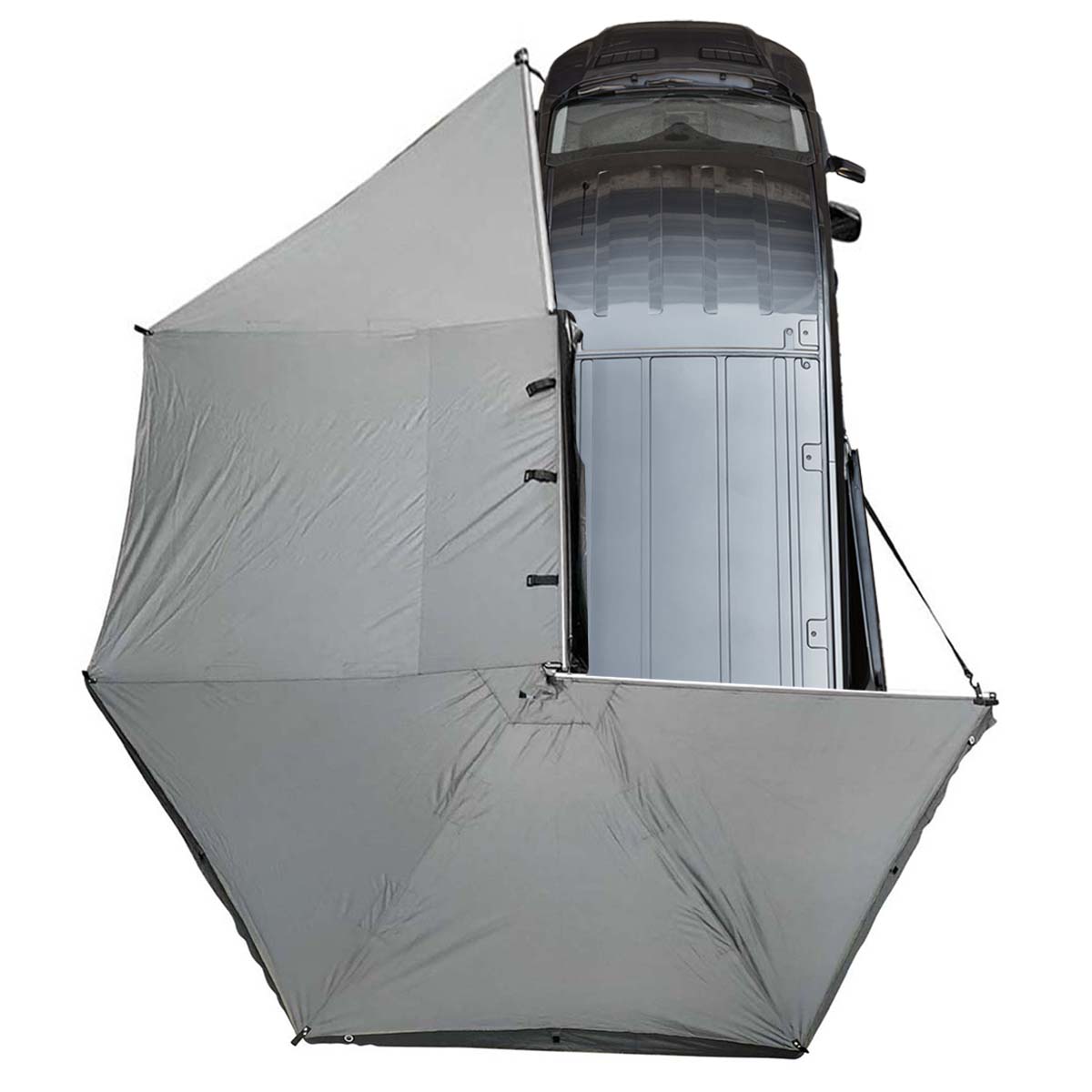 OVS HD Nomadic 270 - Awning W/Extended Poles High Roof, , Grey Body, Green Trim & Black Travel Cover