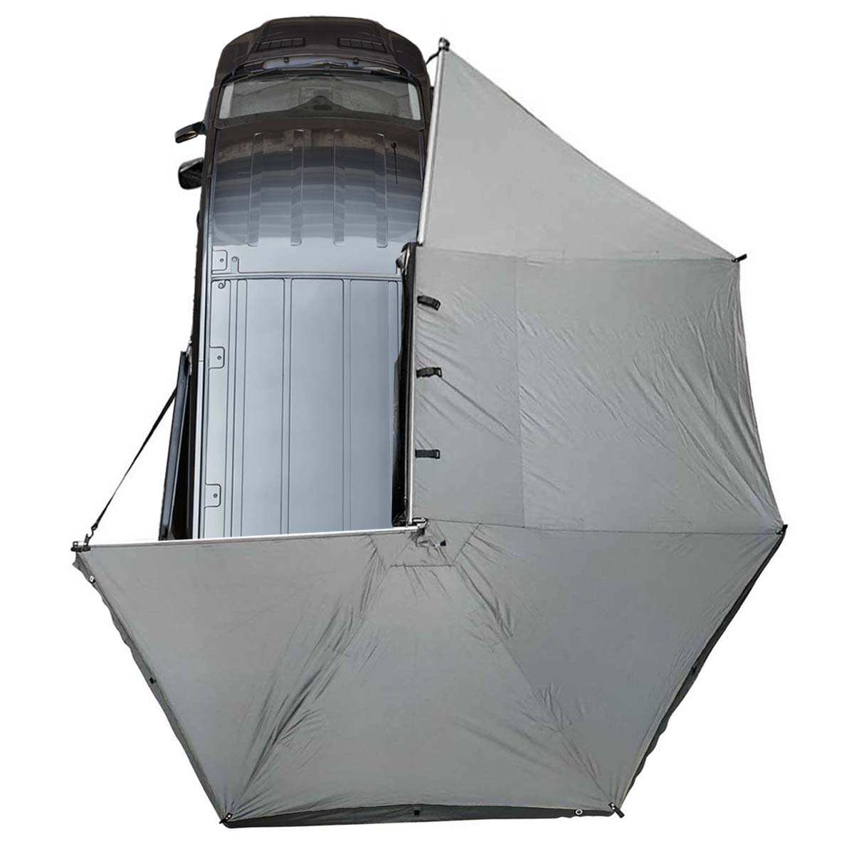 OVS HD Nomadic 270 - Awning W/Extended Poles High Roof, , Grey Body, Green Trim & Black Travel Cover