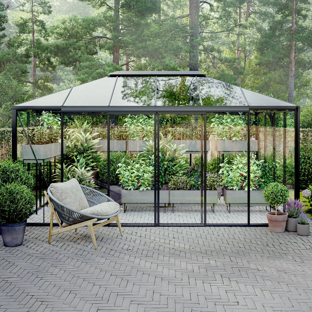 Bloom Cabin Walk-In Pyramid Greenhouse - Aluminum Frame Backyard Garden Conservatory