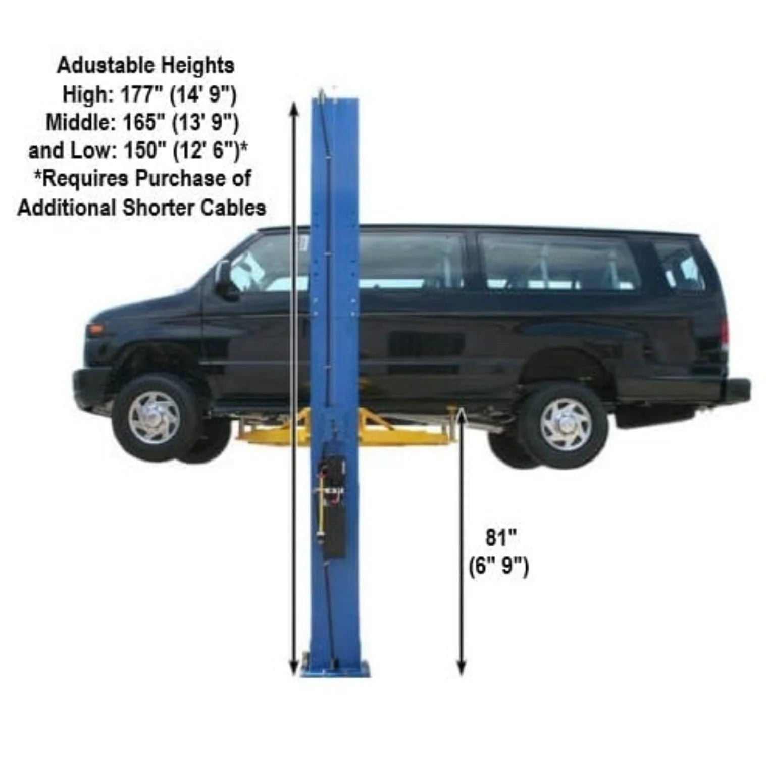 Atlas 12,000 lb. Heavy Duty 2-Post Lift w/ 3-Stage Arms