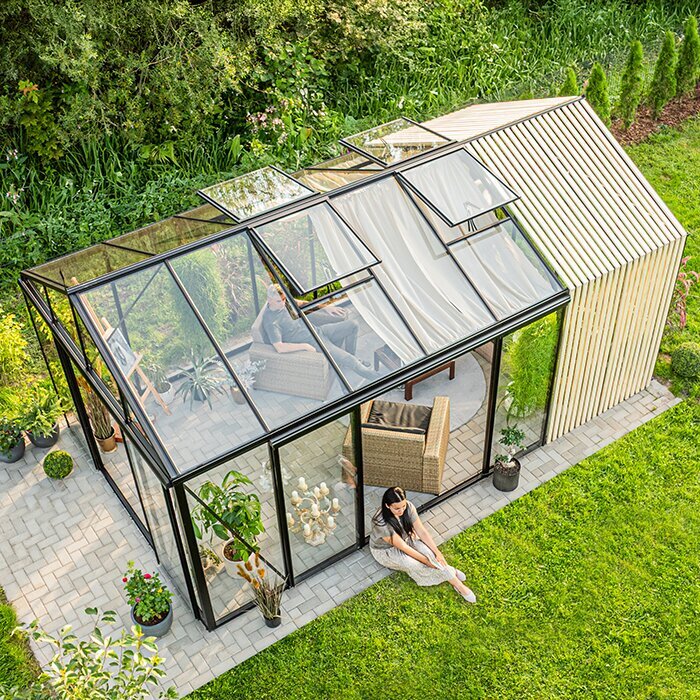 Bloom Cabin Aluminum Greenhouse with Accoya Wood