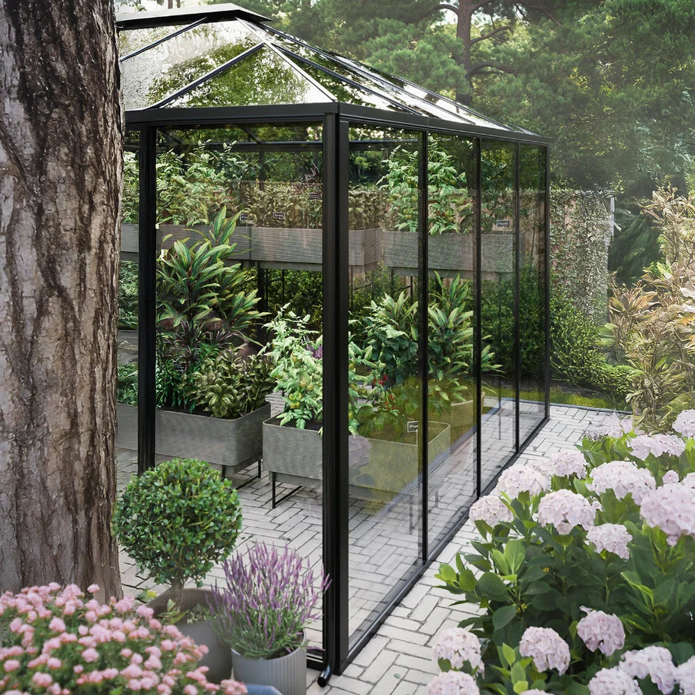 Bloom Cabin Walk-In Pyramid Greenhouse - Aluminum Frame Backyard Garden Conservatory