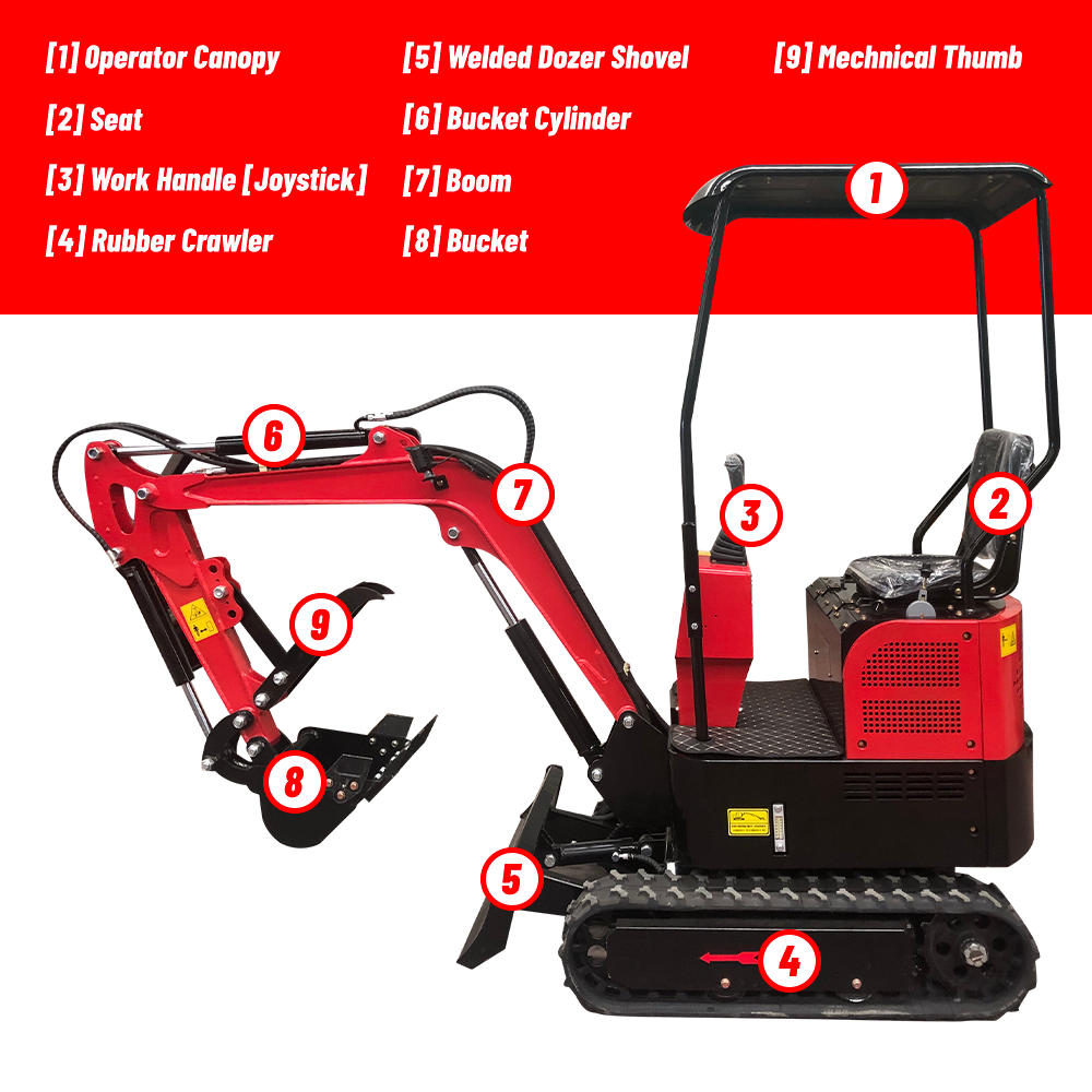 Katool KT-EX20 Mini Excavator B&S Gas Engine with Mechanical Thumb