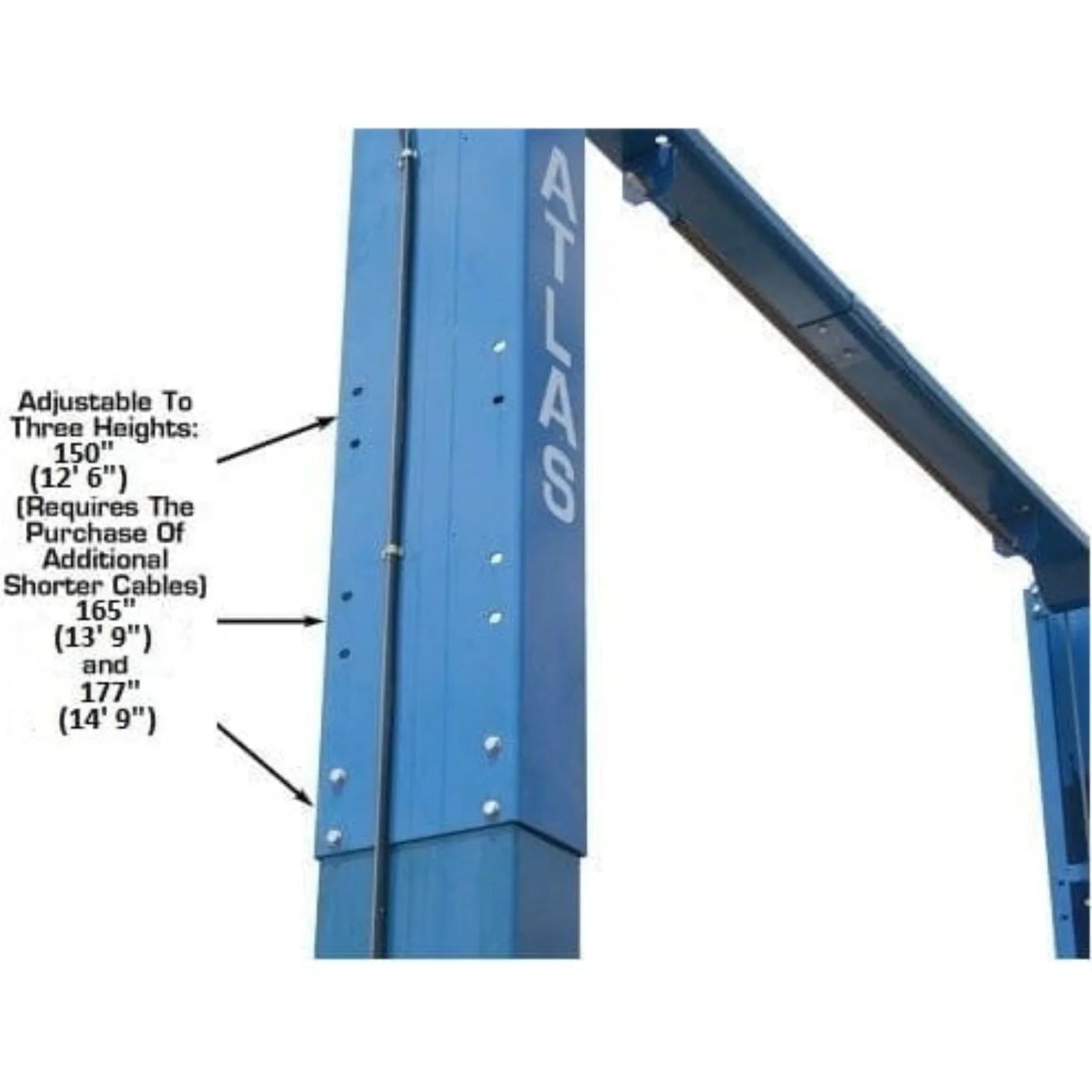 Atlas 12,000 lb. Heavy Duty 2-Post Lift w/ 3-Stage Arms
