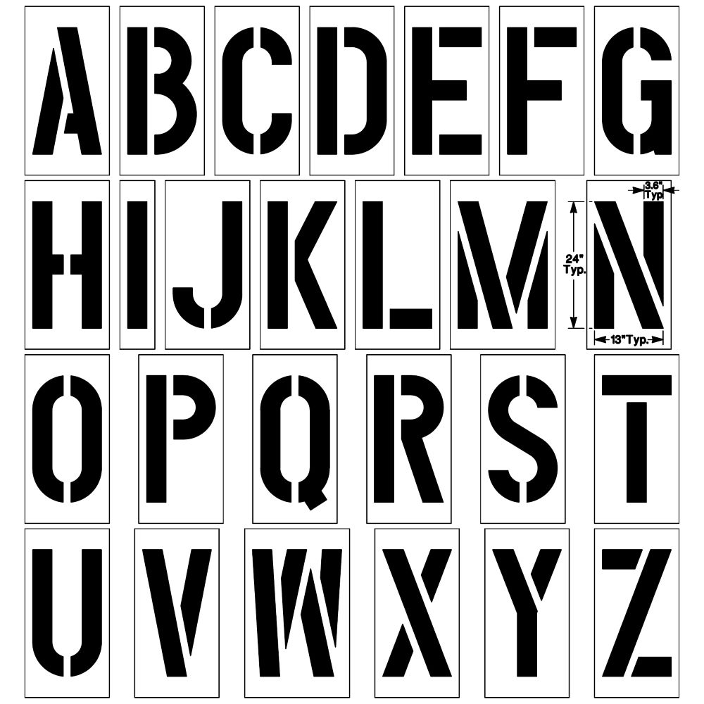 24in Alphabet Stencil Kit (05/24)