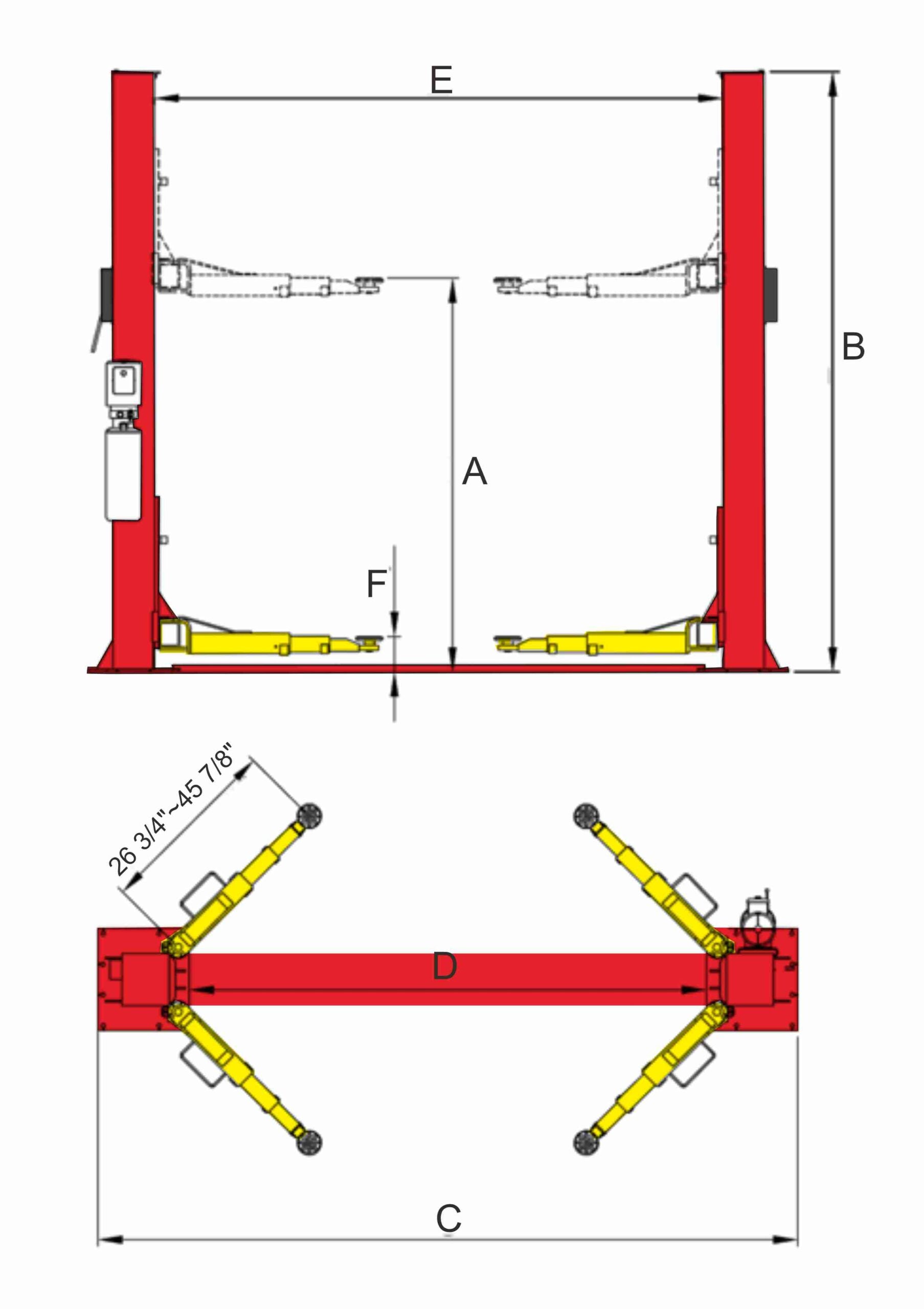 AMGO BP-9 Floor Base-Plate 2 Post Lift