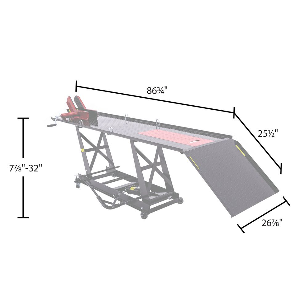 Black Widow Pro Hydraulic Motorcycle Lift Table