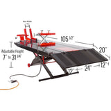 Black Widow Pro Pneumatic ProLift Motorcycle Lift Table with Center Jack